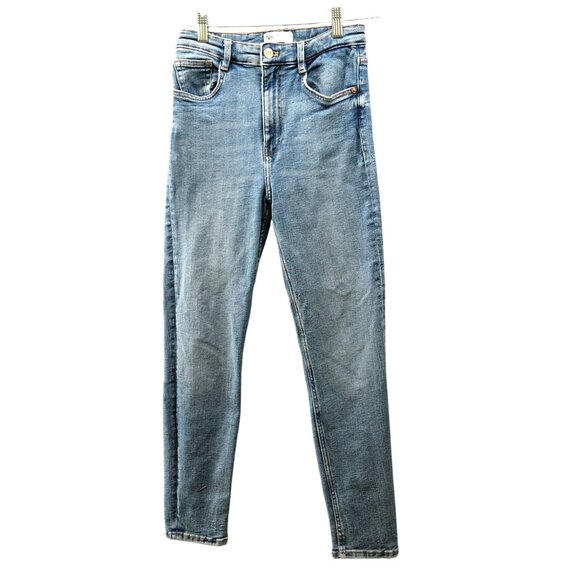 Zara High Rise Skinny Jeans Womens 4 Blue Stretch Light Wash - Picture 1 of 10